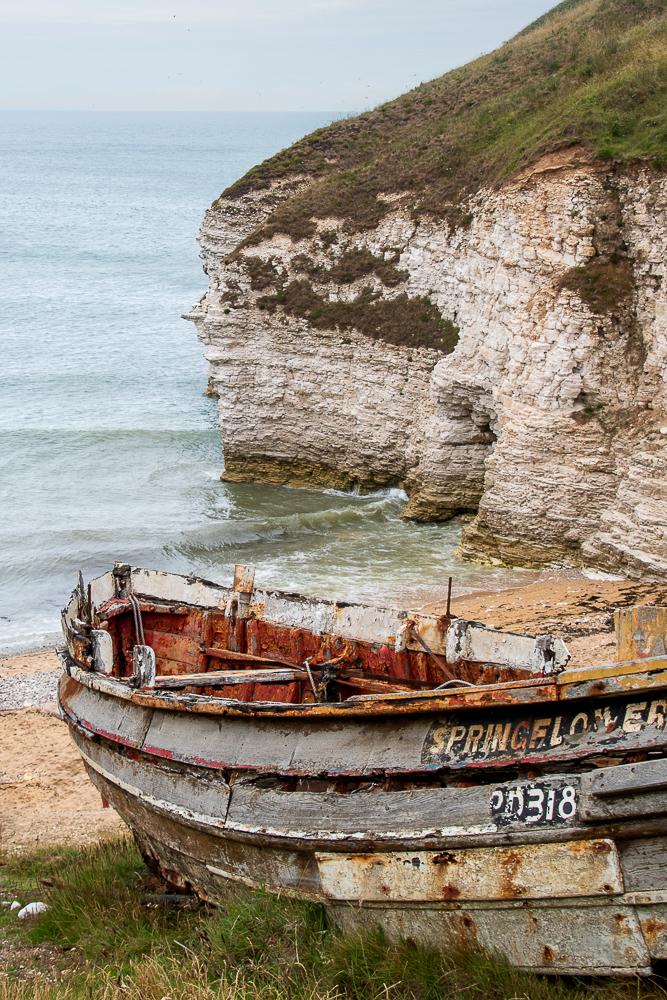 North Landing boat on cliff edge
